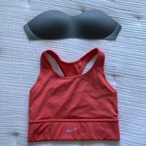 Nike Longline Swoosh Watermelon Pink Sports Bra